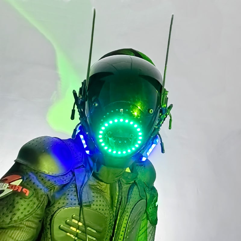 Clogad ceann mascara Cyberpunk luminous LED