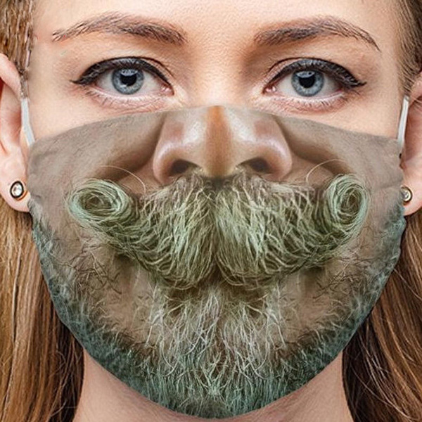 mustache agus féasóg priontála masc 3d