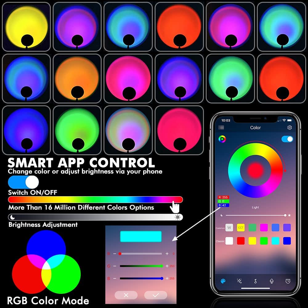 lampa wifi le haghaidh app soghluaiste smartphone rialaithe RGB colorfull