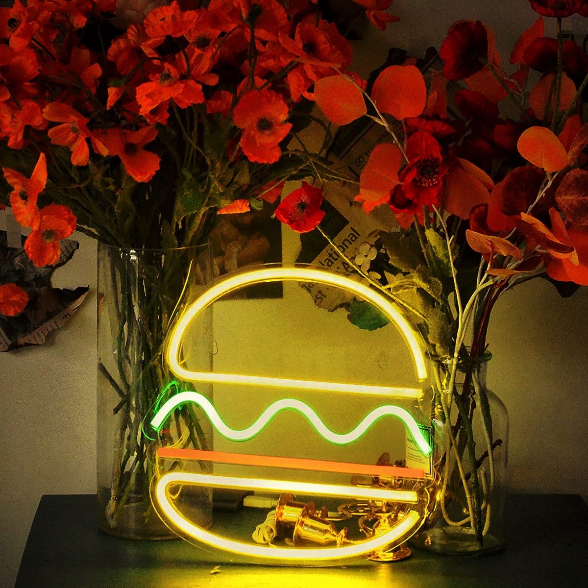light logo bialann neon bord faoi stiúir - borgaire hamburger